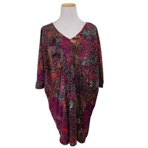 Anthropologie Edme Esyllte Paisley Print Cocoon Dress Womens M Pockets Art